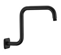 TRUSTMI 13 Inch Shower Arm with Flange, S-Shape Solid Stainless Steel Heavy Duty Pipe Replacement, Matte Black