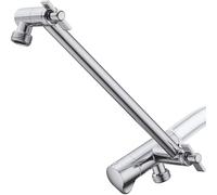 TRUSTMI Adjustable Shower Arm, 10 Inch Extension Arm with Diverter Valve for Rainfall and Hand-Held Shower Head Combo, Polished Chrome