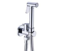 TRUSTMI Brass Muslim Shataff Toilet Hand Held Bidet Spray Kit with Brass Shut Off Valve, Chrome