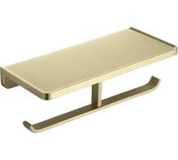 TRUSTMI Dual Roll Toilet Paper Holders Solid Metal Bathroom Accessory Tissue Dispenser Storage Wall Mounted, Spot Resist, Brushed Gold