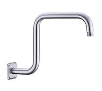 TRUSTMI Shower Arm with Flange, S-Shape 13 Inch High Rise Stainless Steel Fixed Shower Head Replacement Pipe Arm, Brushed Nickel