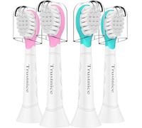 Trustnice Kids Replacement Heads for Philips Sonicare, Soft Compact Toothbrush Heads for Kids Ages 3 to 7 Years, Mini, Pink & Blue, 4 Pack
