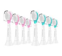 Trustnice Kids Replacement Heads for Philips Sonicare, Soft Compact Toothbrush Heads for Kids Ages 3 to 7 Years, Mini, Pink & Blue 8 Pack