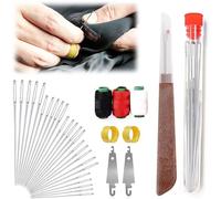 Trustpicks Sewing Kit 34/36/37 Pcs, Big Eye Steel Needles Set-Long & Thin Handmade Quilting & Sewing Needles Kit for DIY Sewing, Portable Professional Stainless Steel Repair Set (34pcs)