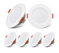 TrustWheel 12V LED Campervan Downlights 12V Spot Lights 3W 3000K Warm White Recessed Ceiling Light Dimmable for Boat Van Camper Truck Motorhome Kitchen Under Cabinet Bathroom, 70-75mm Cutout, 6Pack