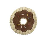 TrustyPup Tough 'N Fun Donut Squeaky Plush Dog Toy, Chew Guard Technology - Tan, Small (71148)