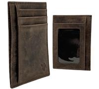 TRUTANN Brown Leather Wallet - Classic Vertical Slim Card Holder | Real Genuine Leather Mens Wallet | RFID Secure | Fits Up to 8 Cards & Currency | Tap to Pay Feature | Quality Credit Card Holder