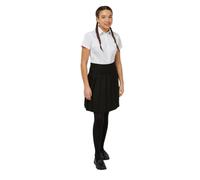 Trutex Back Pleated School Skirt for Senior Girls (10-16+ Years), Stain Resistant Uniform, All Round Permanent Pleated Skirt - Genuine Trutex School Uniform Black L22-W30