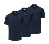 Trutex Basics 3 Pack Regular Fit, Short Sleeve School Polo Shirts for Boys and Girls (2-16 Years), Unisex Kids Polo Shirts Boys and Girls, Ideal for PE Kits - Genuine School Uniform Navy