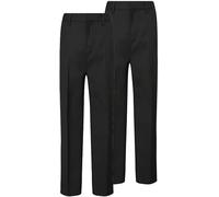 Trutex Boys Black School Trousers, Slim Leg (2 Pack) - Age 16