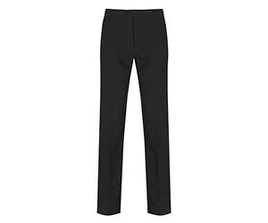 Trutex Boys Black School Trousers - Slim Leg Adjustable Waist, Stain Resistant Flat Front Senior Boys Uniform Trousers - Ages 9-10