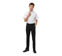 Trutex Boys Black School Trousers - Slim Leg Adjustable Waist, Stain Resistant Flat Front Uniform Trousers - 40R