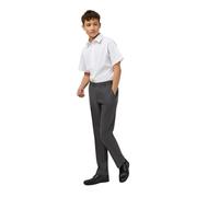 Trutex Boys Graphite School Trousers - Slim Leg Adjustable Waist, Stain Resistant Flat Front Uniform Trousers - 40R