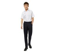 Trutex Boys Navy School Trousers - Slim Leg Adjustable Waist, Stain Resistant Flat Front Senior Boys Uniform Trousers - Ages 15-16