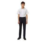 Trutex Boys Navy School Trousers - Slim Leg Adjustable Waist, Stain Resistant Flat Front Uniform Trousers - 42R