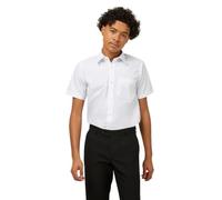 Trutex 2 Pack Short Sleeve School Shirts Boys (3-16+ Years) Non-Iron Boy's Button-Down Shirts, 2 x Boys Short Sleeve School Shirts, Durable Boys School Shirts - Genuine School Uniform White