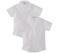 Trutex Girl's, 2 pack, Fitted Easy Care Plain Blouse, White, 16+ Years (Manufacturer Size: 40" Chest)