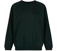 Trutex Kids Forest Green School Sweatshirt - Crew Neck Cotton-Rich Standard Fit School Uniform Jumper for Boys and Girls - Ages 16-18