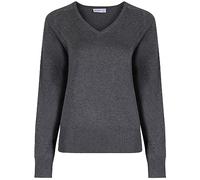 Trutex Kids Marl Grey School Jumper - V Neck Cotton-Rich Knit, Long Raglan Sleeve Fitted School Uniform Sweater for Boys and Girls, Low-Pill Machine Washable (11 Years)
