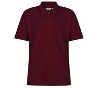Trutex Kids Maroon Plain School Polo Shirts - Short Sleeve Cotton-Rich Unisex PE Kit Polos for Boys and Girls - Age 11