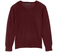 Trutex Kids Maroon School Jumper - Plain V Neck 100% Cotton Knit, Long Sleeve Standard Fit School Uniform Sweater for Boys and Girls - (11 Years)