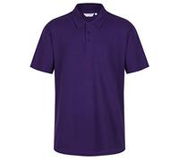 Trutex Kids Purple Plain School Polo Shirts - Short Sleeve Cotton-Rich Unisex PE Kit Polos for Boys and Girls - Age 13