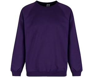 Trutex Kids Purple School Sweatshirt - Crew Neck Cotton-Rich Standard Fit School Uniform Jumper for Boys and Girls - Ages 9-10