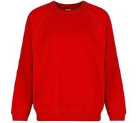 Trutex Kids Scarlet Red School Sweatshirt - Crew Neck Cotton-Rich Standard Fit School Uniform Jumper for Boys and Girls - Ages 15-16