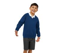 Trutex Kids School Jumper | V Neck Cotton-Rich Knit, Raglan Sleeve School Uniform Sweater for Boys and Girls