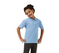 Trutex Kids Sky Blue Plain School Polo Shirts - Short Sleeve Cotton-Rich Unisex PE Kit Polos for Boys and Girls - Age 13