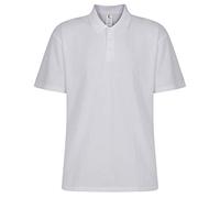 Trutex Kids White Plain School Polo Shirts - Short Sleeve Cotton-Rich Unisex PE Kit Polos for Boys and Girls - Age 12