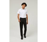 Trutex 2 Pack Short Sleeve School Shirts Boys (3-16+ Years) Non-Iron Boy's Button-Down Shirts, 2 x Boys Short Sleeve School Shirts, Durable Boys School Shirts - Genuine School Uniform White