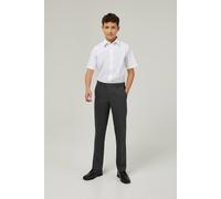 Trutex Boys Grey School Trousers - Slim Leg Adjustable Waist, Stain Resistant Flat Front Senior Boys Uniform Trousers - (40W)