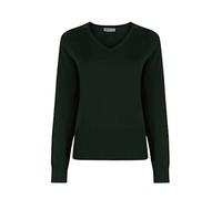 Trutex New Girls School Jumper, V Neck, Cotton, Long Raglan Sleeve, Fitted, Low-Pill Fabric, Machine Washable (Bottle Green, 16+ Years (Manufacturer Size: XXL))