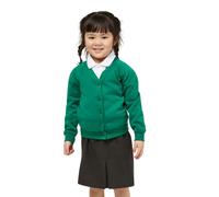 Trutex Unisex 260g Sweatshirt Cardigan, Green (Emerald), 5-6 Years UK