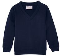 Trutex Unisex 260g V-neck Sweatshirt, Navy, 5-6 Years UK