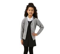 Trutex Unisex Marl Grey School Sweatshirt Cardigan - Button Front Kids School Uniform Cardigan, Long Sleeve Low Bobble Knit (12 Years)