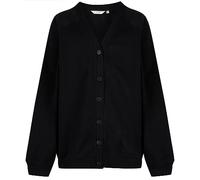 Trutex Unisex Sweatshirt Cardigan for School Uniform, Long Sleeve, Button Down, 260g, Black, 2-3 Years UK