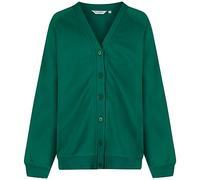 Trutex Unisex Sweatshirt Cardigan for School Uniform, Long Sleeve, Button Down, 260g, Green (Emerald), 12 Years UK
