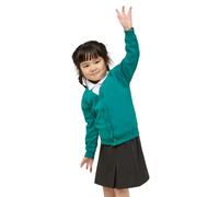Trutex Unisex Sweatshirt Cardigan for School Uniform, Long Sleeve, Button Down, 260g, Green (Jade), 5-6 Years UK