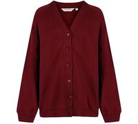 Trutex Unisex Sweatshirt Cardigan for School Uniform, Long Sleeve, Button Down, 260g, Red (Maroon), 5-6 Years (Manufacturer Size: 22-23" Chest)