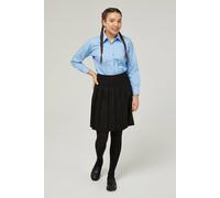 Trutex 2 Pack School Shirt Girls Blouses - Long Sleeve Non-Iron School Uniform (Age 5-6 Years / 24" Chest, Blue)