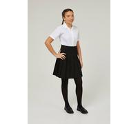 Trutex Girls White School Shirts, Multipack - Short Sleeve Standard Fit Revere Collar Cotton-Rich Non Iron School Blouses for Girls - Age 14 (2 Pack)