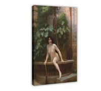 Truth Coming Out of Her Well by Jean-Léon Gérôme 1896 Academic Art Print Canvas Poster Wall Art Decor Print Picture Paintings for Living Room Bedroom Decoration 12x18inch(30x45cm)