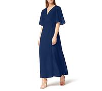 Truth & Fable Women's Maxi Chiffon A-Line Dress, Navy, 10