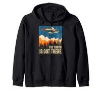 Truth, Is Out There Area - 51 Alien UFO Zip Hoodie
