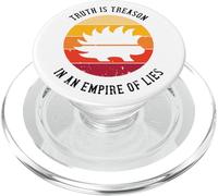 Truth Is Treason Libertarian Porcupine Retro Sunset PopSockets PopGrip for MagSafe
