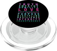 Truth Love Empathy Self Awareness Inspirational Words Retro PopSockets PopGrip for MagSafe