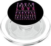 Truth Love Empathy Self Awareness Inspirational Words Retro PopSockets PopGrip for MagSafe