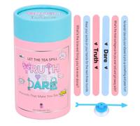 Truth or Dear Game Card, Family Games Night, Gifts for Birhtday Christmas | Screen-Free Fun Board Games, Sleepover Party Travel & Camping Game, 60 Truths & Dares, Spinner + Wooden Sticks